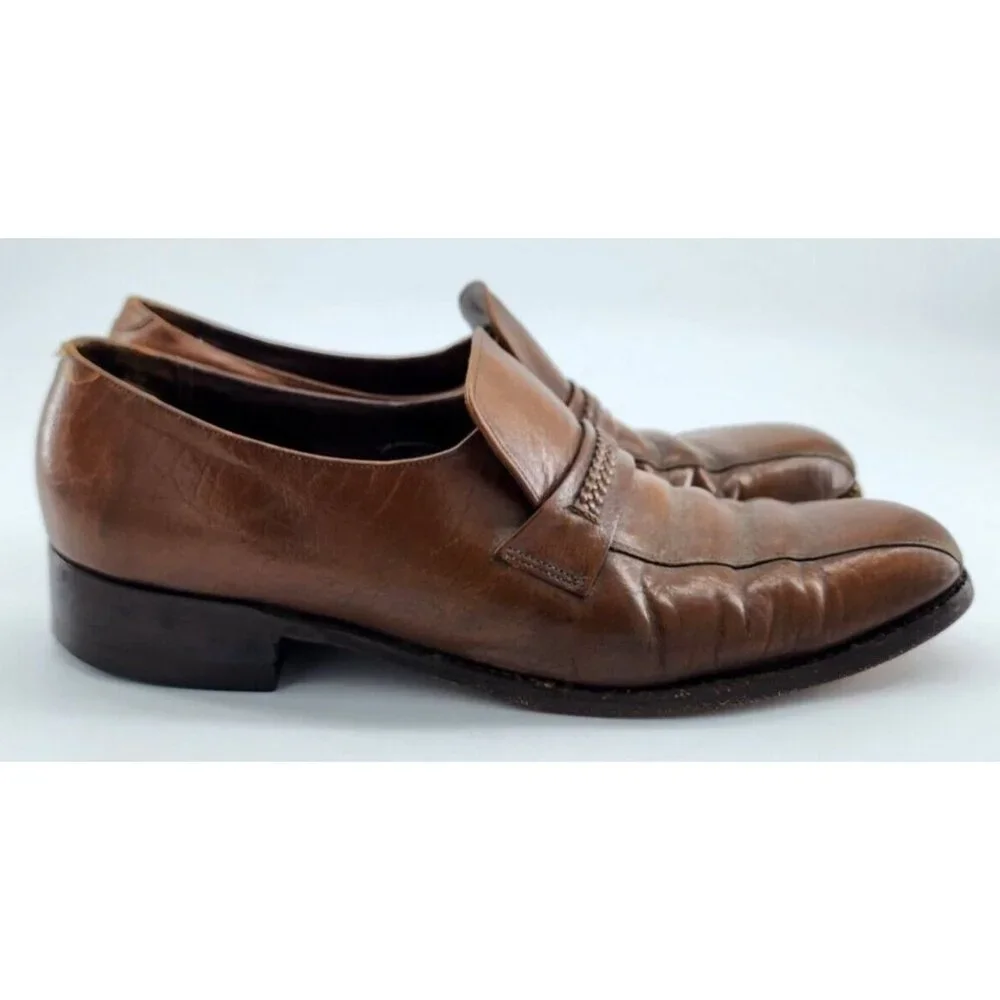 FLORSHEIM Royal Imperial RITZ Cognac Brown‎ Leather Loafer SLIP-ON Shoes Size 11
